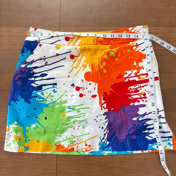 Loudmouth | Women’s Ladies Drop Cloth Paint Splatter Skort Skirt Rainbow Golf 6 - Picture 8 of 9